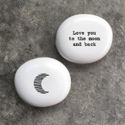 Porcelain Pebble | Feather | Moon & back